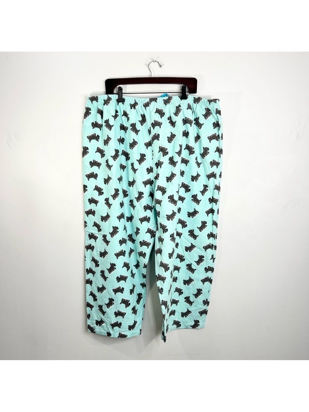 Aqua blue cotton flannel Scottie dog lounge pants pyjama pants XXL / 20 - Picture 4 of 14